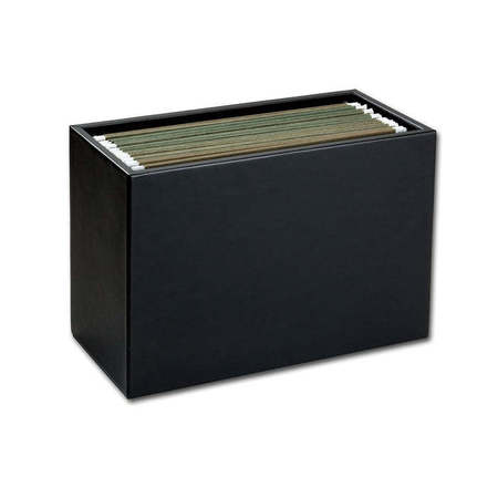 DACASSO Classic Black Leather Hanging File Folder Box AG-1093